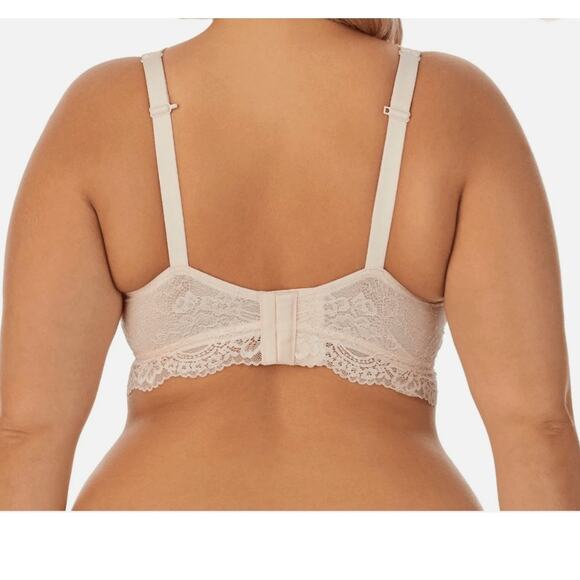 DREAMFIT Plus Size Full Coverage Wireless Lace Bralette Suntan Beige 3X New - Picture 3 of 7